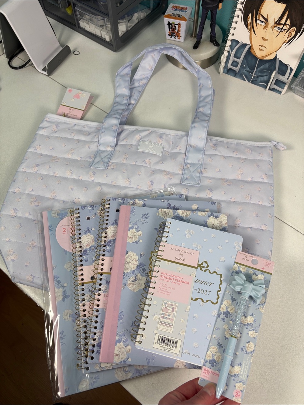 LoveShackFancy x target bundle tote bag notebooks pens planner folders